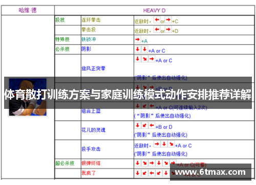 体育散打训练方案与家庭训练模式动作安排推荐详解