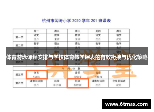 体育游泳课程安排与学校体育教学课表的有效衔接与优化策略